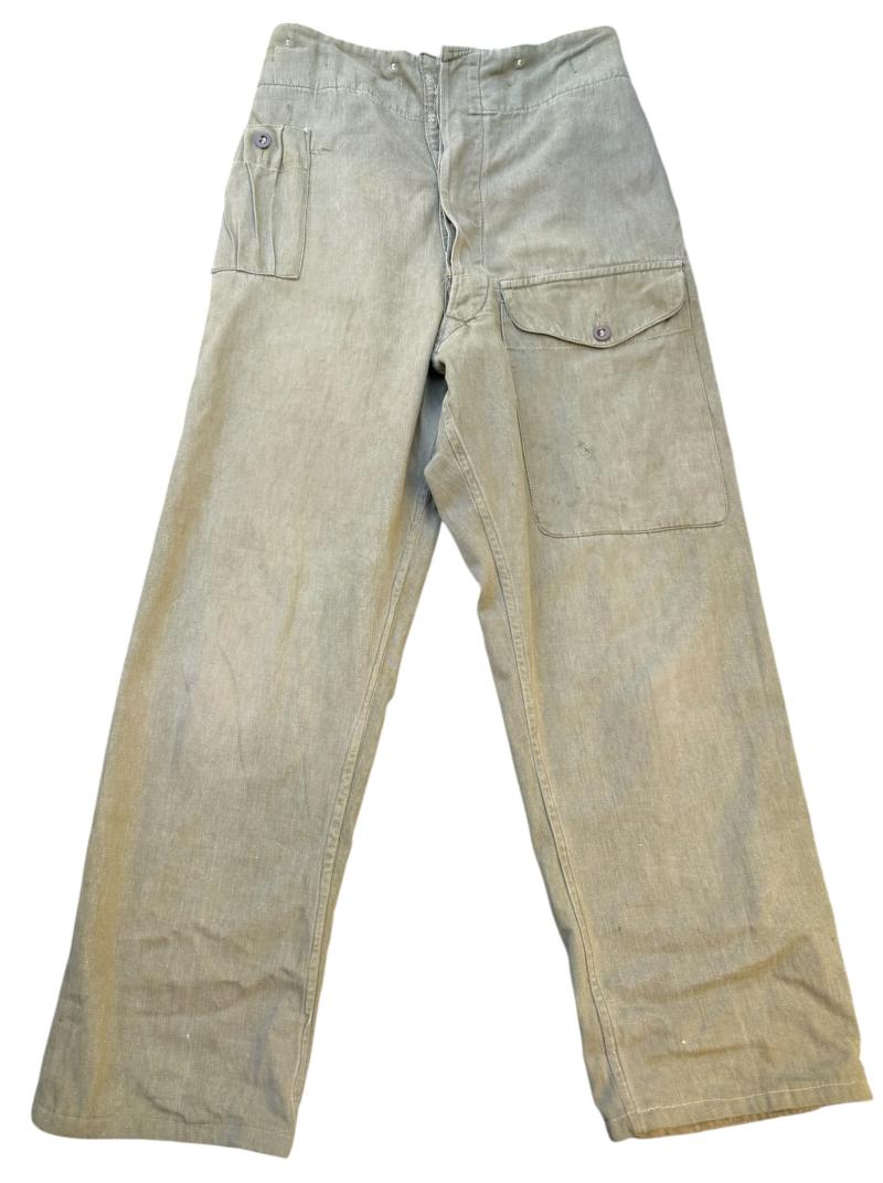 British WW2 Denim P40 Trousers with cloth label