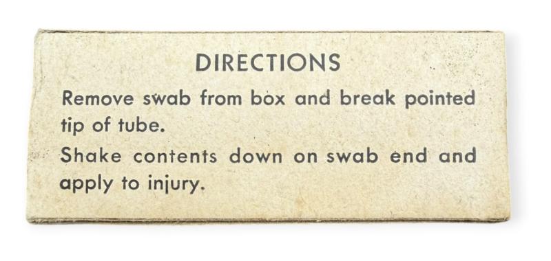 US WW2 Medical Iodine Swaps in Clipbord Box