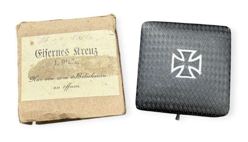 German WW1 Imperial Iron Cross First Class “1914” with Case and Clipboard Cover