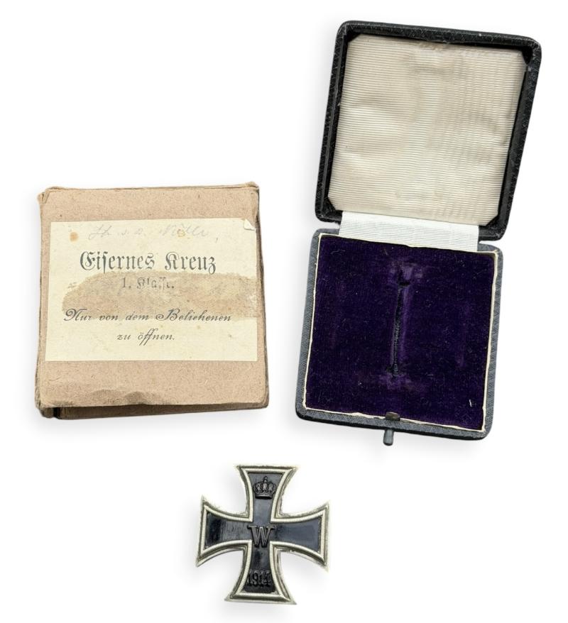 German WW1 Imperial Iron Cross First Class “1914” with Case and Clipboard Cover