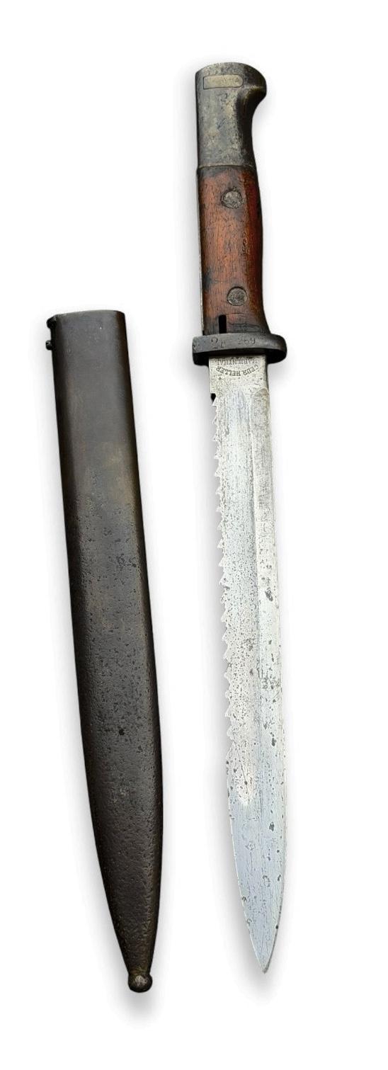 German WW1 Imperal Gewehr 98 Sawback Bayonet