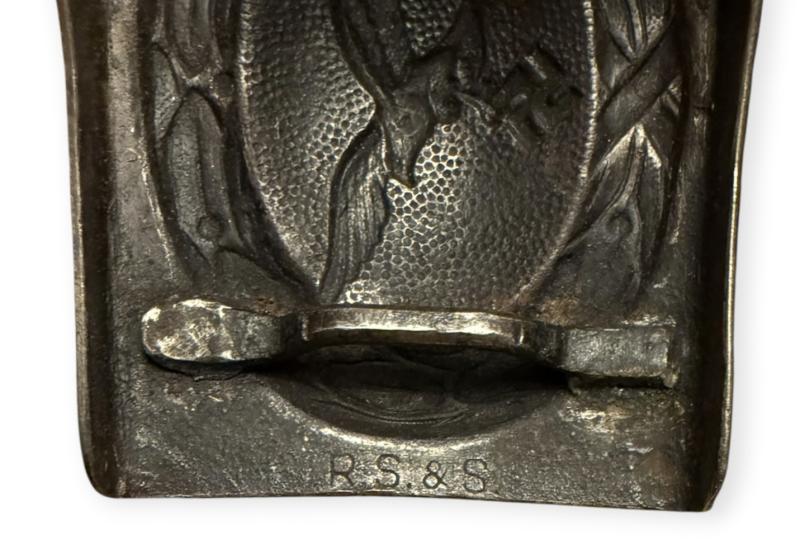 Luftwaffe steel Belt Buckle with leather Tab