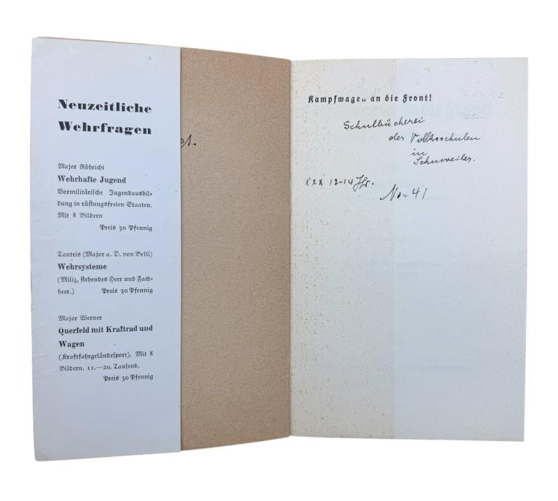 Booklet Panzerkampfwagen an die Front!