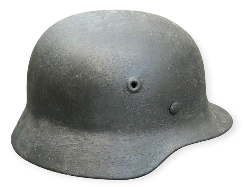 Wehrmacht M40 Helmet re-issued with rough structure camo paint