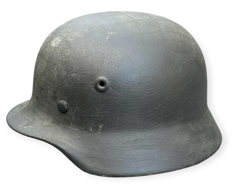 Wehrmacht M40 Helmet re-issued with rough structure camo paint
