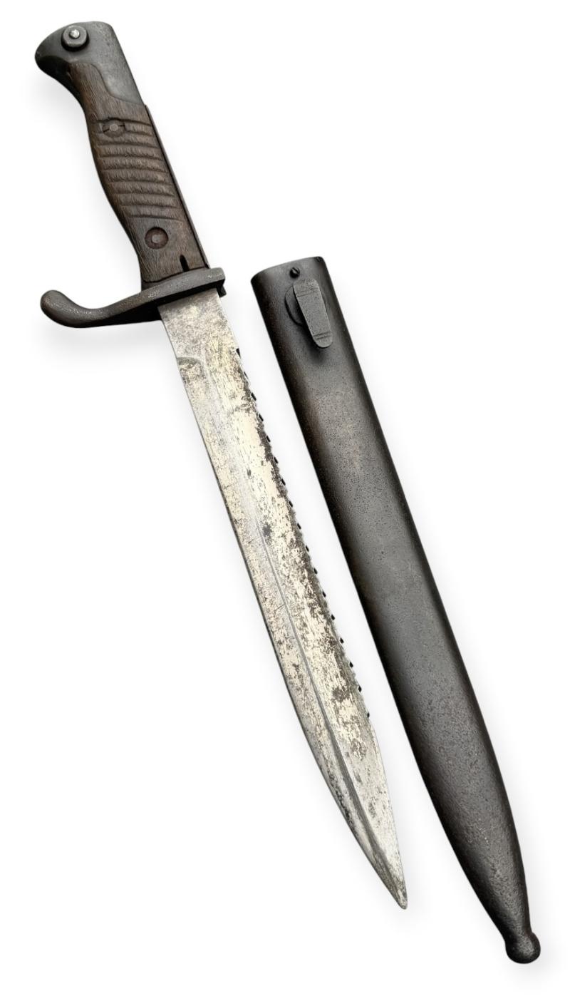 German WW1 Imperial shortened Sawback Butcher Knife Bayonet