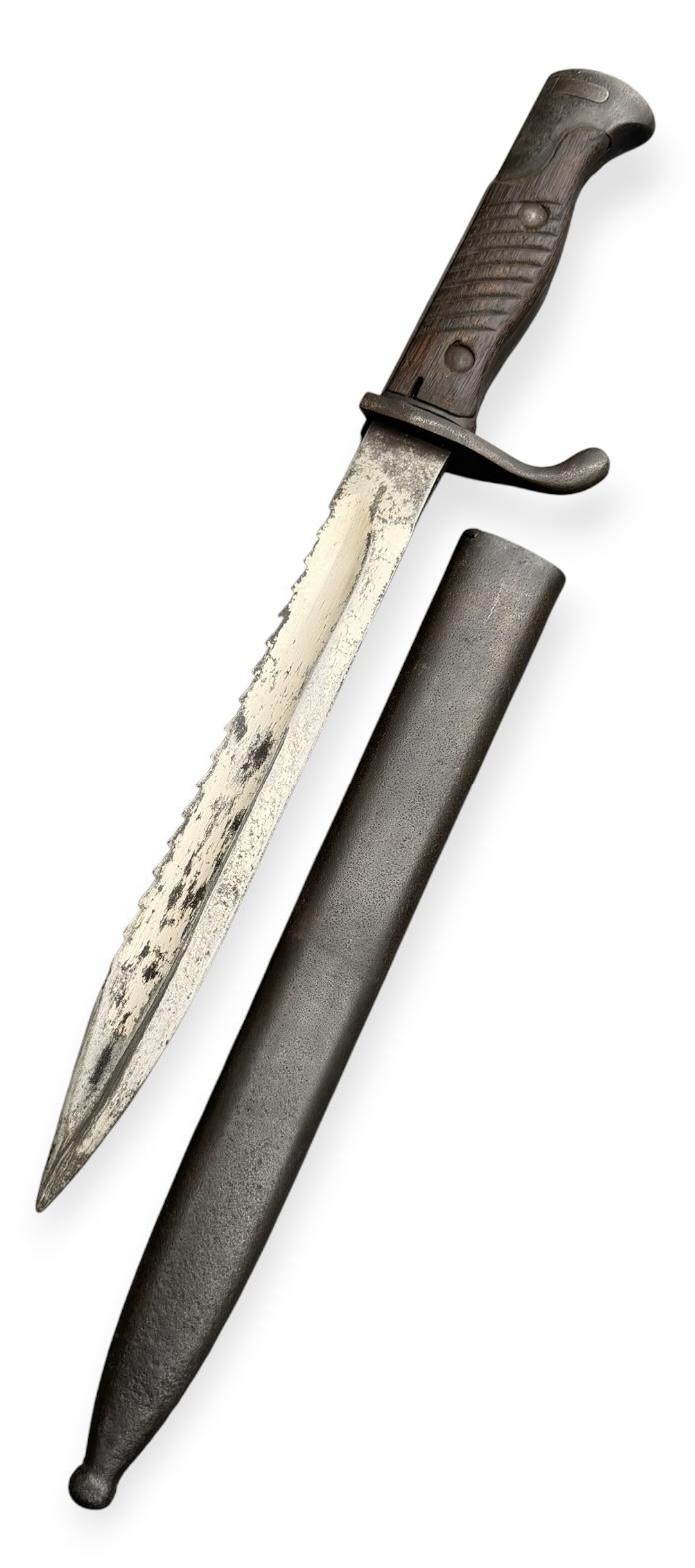 German WW1 Imperial shortened Sawback Butcher Knife Bayonet