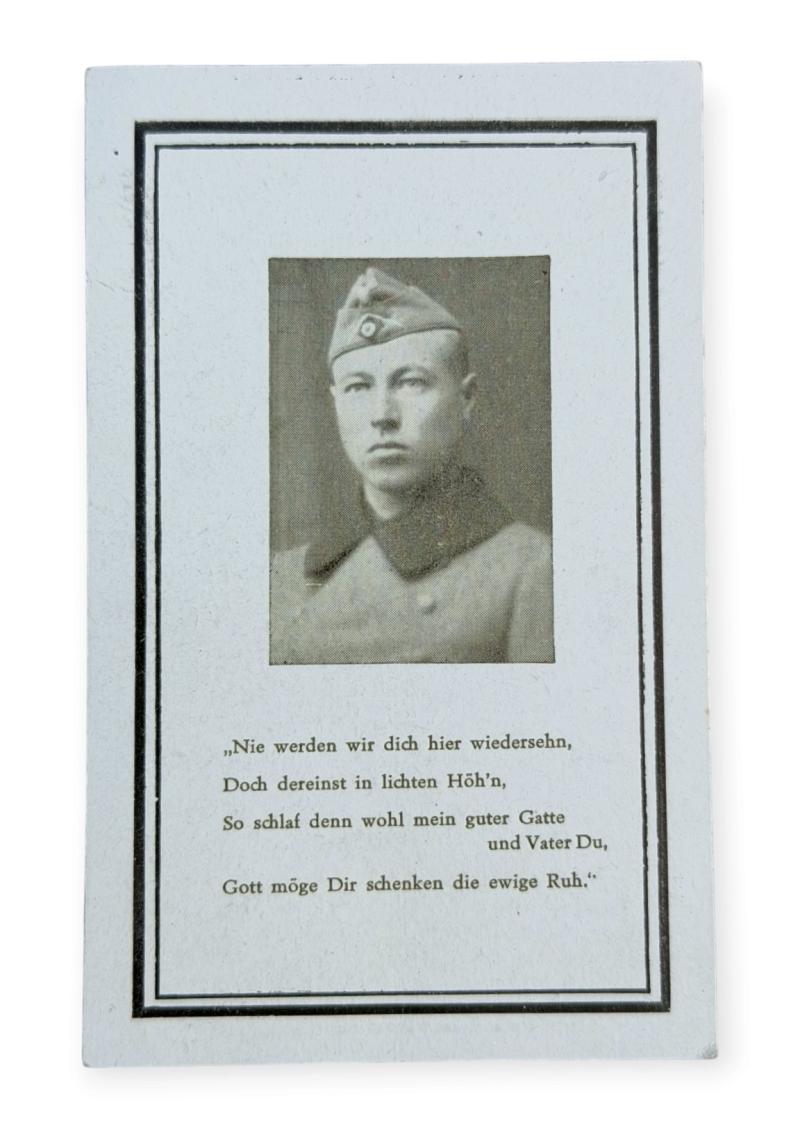 Death Notice Wehrmacht Soldier