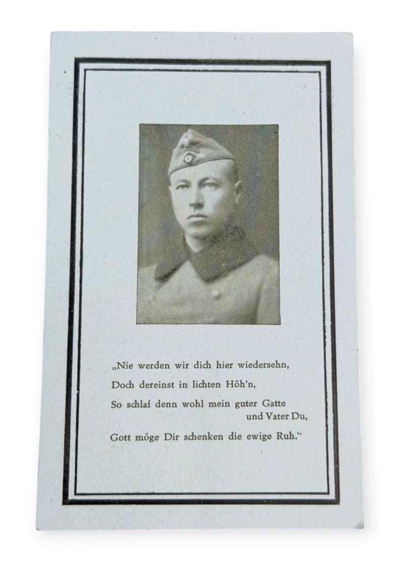 Death Notice Wehrmacht Soldier