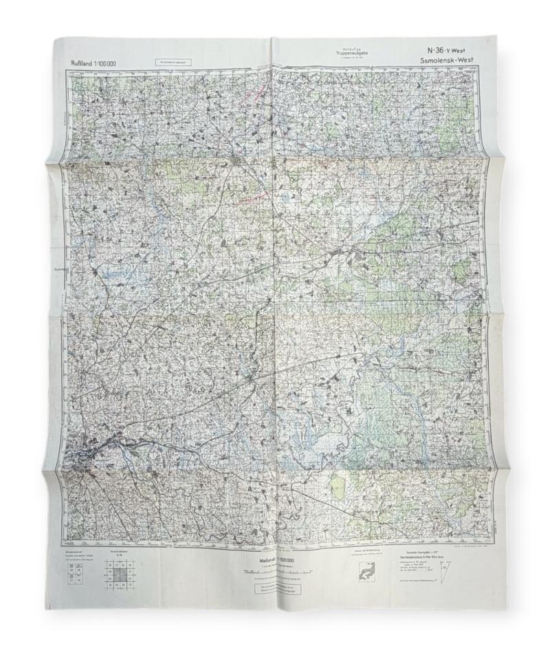 Wehrmacht Road Map Russia Ssmolensk-West